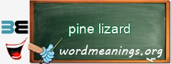 WordMeaning blackboard for pine lizard